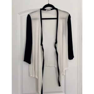 Tea N Rose | Black and White Cardigan